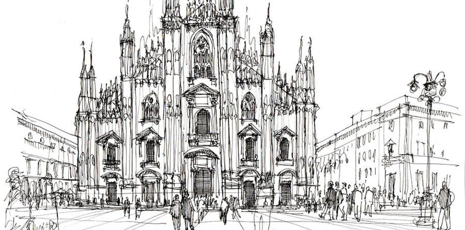 Duomo milano draw